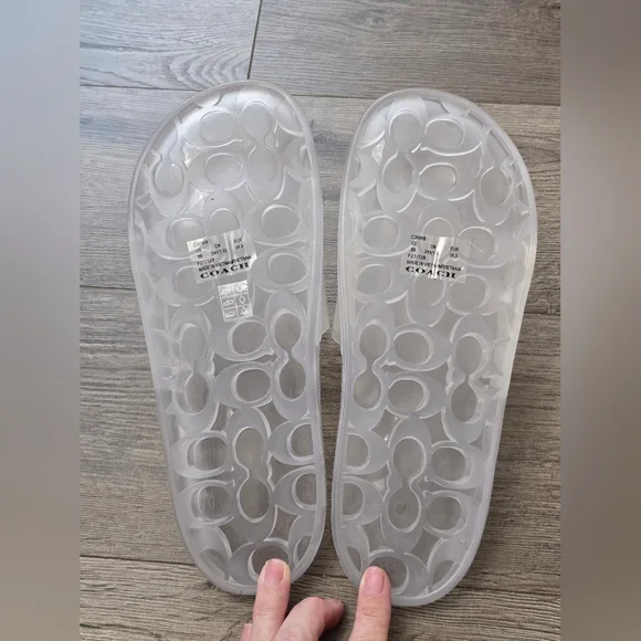 Coach Ulyssa Rubber Slide Clear Size 8 Coastal Nautical Vaca Casual Streetwear - Picture 14 of 15